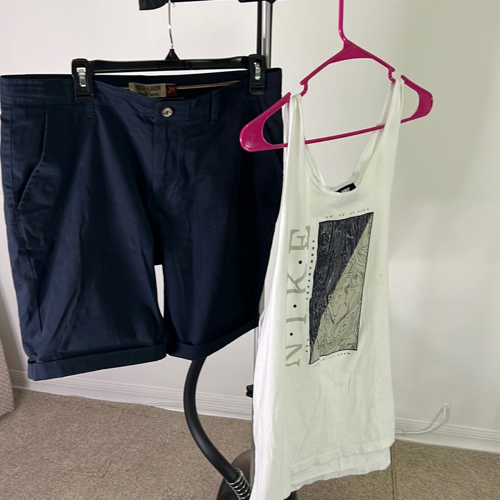 Nike Tank top and Navy Blue Khlakis